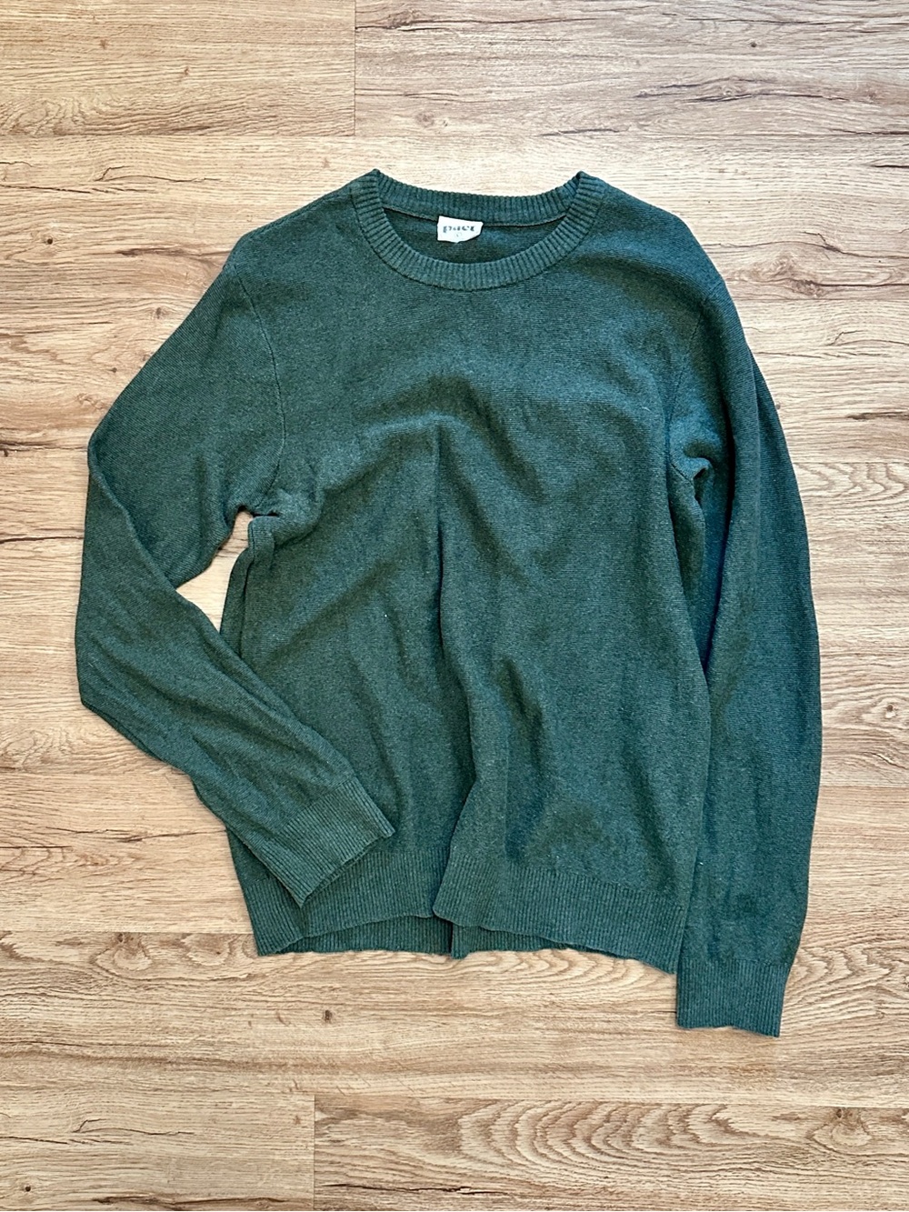 PACT 100% GOTS Cotton Heathered Olive Crewneck Sweater